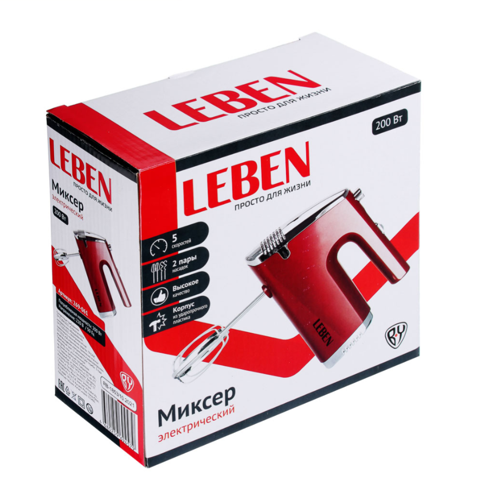 Купить Миксер LEBEN 269-061 красный  9937617. Характеристики, отзывы и цены в Донецке