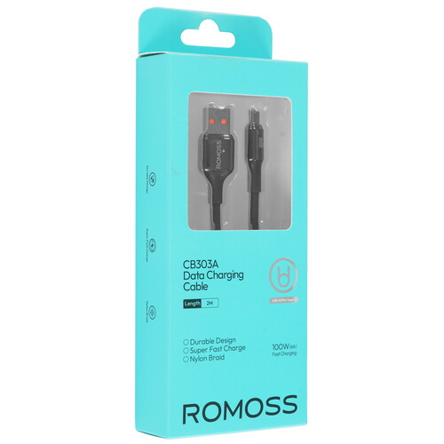 Купить Кабель круглый Romoss USB Type-C - USB 2.0 Type-A черный 2 м  9255491. Характеристики, отзывы и цены в Донецке