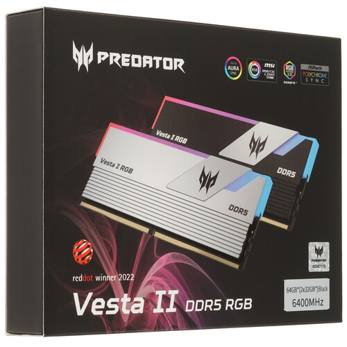 Купить Оперативная память Acer Predator Vesta II RGB [BL.9BWWR.373] 64 ГБ  9074073. Характеристики, отзывы и цены в Донецке