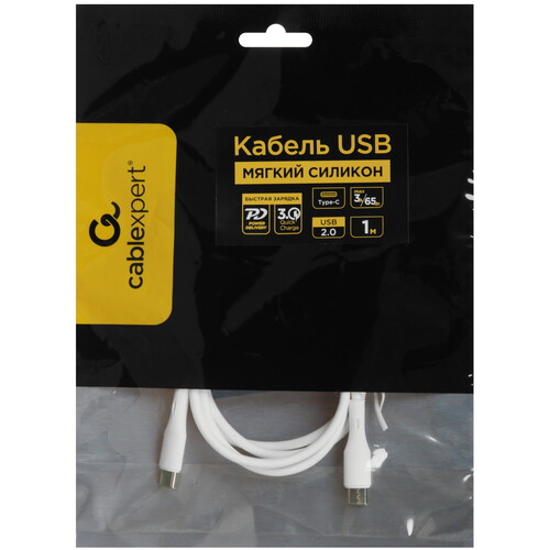 Купить Кабель круглый Cablexpert USB Type-C - USB Type-C белый 1 м  5607195. Характеристики, отзывы и цены в Донецке