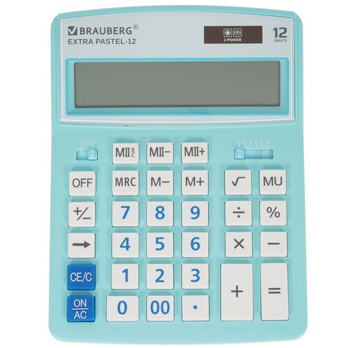 Купить Калькулятор бухгалтерский Brauberg EXTRA PASTEL-12-LB  5044587. Характеристики, отзывы и цены в Донецке