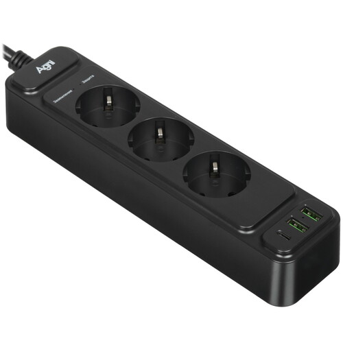 Купить Сетевой фильтр AGNI TP-FS3U3E-PD черный  9289362. Характеристики, отзывы и цены в Донецке