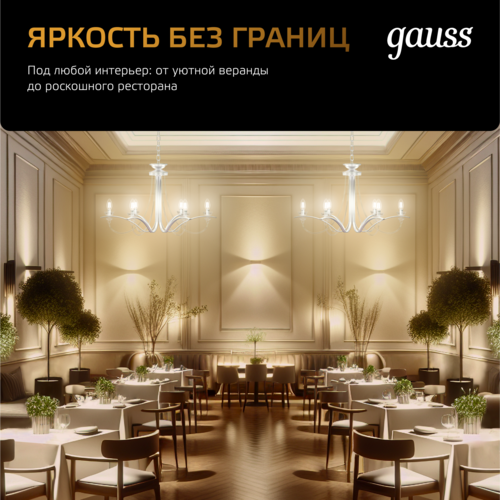 Купить Комплект филаментных ламп Gauss Filament Crystal 105802105  5613137. Характеристики, отзывы и цены в Донецке