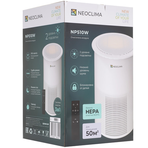 Купить Очиститель воздуха Neoclima NP510W белый  9271501. Характеристики, отзывы и цены в Донецке