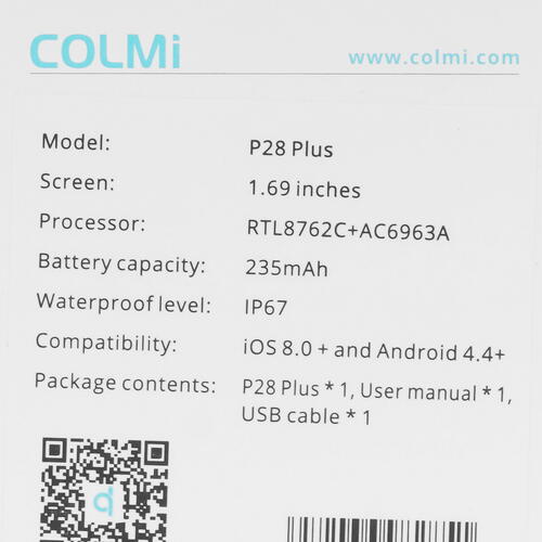 Купить Смарт-часы Colmi P28 Plus  5089534. Характеристики, отзывы и цены в Донецке