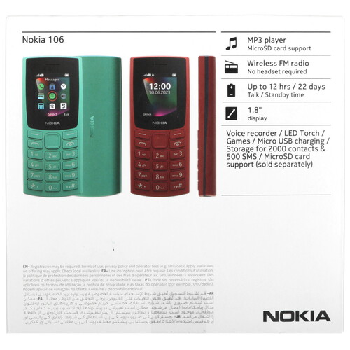Купить Сотовый телефон Nokia 106 (2023) зеленый  5482585. Характеристики, отзывы и цены в Донецке