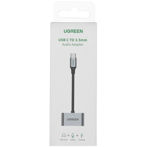 Купить Кабель   Ugreen USB Type-C - jack 3.5 мм, USB Type-C серый  9983520. Характеристики, отзывы и цены в Донецке