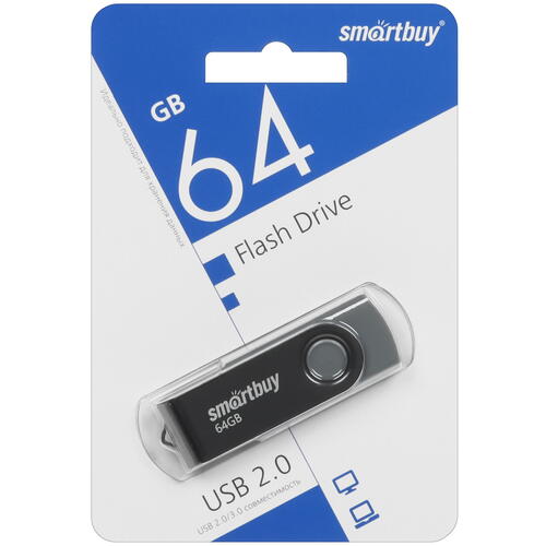 Купить Память USB Flash 64 ГБ Smartbuy Twist [SB064GB2TWK]  9954193. Характеристики, отзывы и цены в Донецке