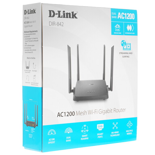 Купить Wi-Fi роутер D-Link DIR-842/RU/R7A  5076113. Характеристики, отзывы и цены в Донецке