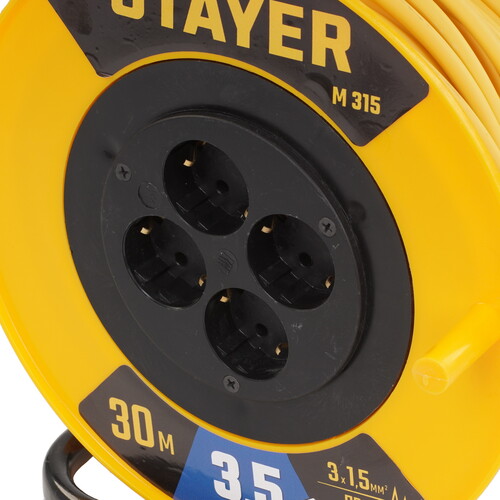 Купить Удлинитель силовой Stayer M-315 желтый  9114826. Характеристики, отзывы и цены в Донецке