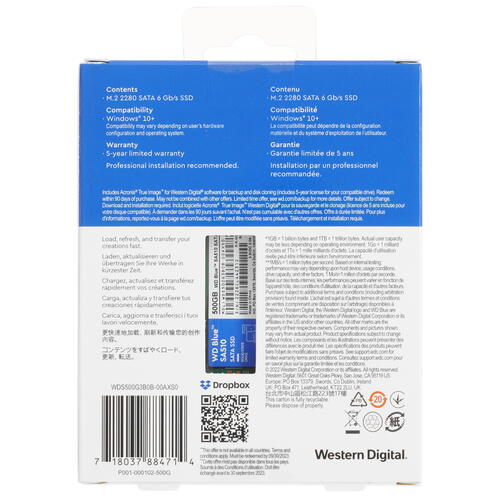Купить 500 ГБ M.2 SATA накопитель WD Blue SA510 [WDS500G3B0B]  5097483. Характеристики, отзывы и цены в Донецке