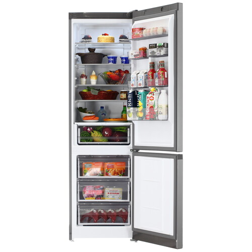 Купить Холодильник с морозильником   Hotpoint HT 6200 MX серебристый  5457090. Характеристики, отзывы и цены в Донецке