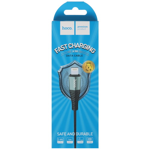 Купить Кабель круглый Hoco Lightning 8-pin - USB 2.0 Type-A черный 1 м  5475067. Характеристики, отзывы и цены в Донецке