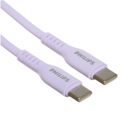Купить Кабель круглый PHILIPS USB Type-C - USB Type-C фиолетовый 1.2 м  5492641. Характеристики, отзывы и цены в Донецке