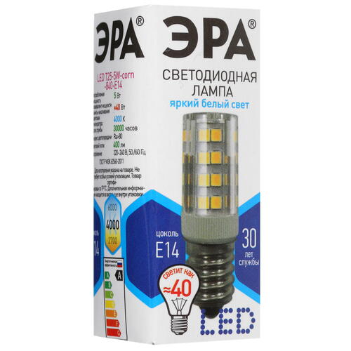Купить Лампа светодиодная ЭРА LED E14/Т25/5w/840  4731360. Характеристики, отзывы и цены в Донецке
