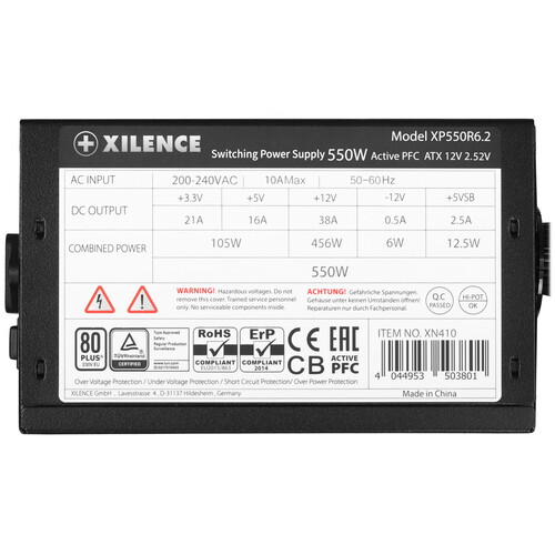 Купить Блок питания Xilence Performance C+ XN410 550W [XP550R6.2] черный  5455412. Характеристики, отзывы и цены в Донецке
