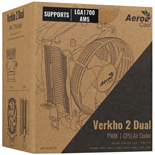 Купить Кулер для процессора AeroCool Verkho 2 Dual  5080335. Характеристики, отзывы и цены в Донецке
