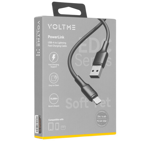 Купить Кабель круглый VOLTME Lightning 8-pin - USB 2.0 Type-A черный 2 м  9210868. Характеристики, отзывы и цены в Донецке