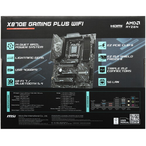 Купить Материнская плата MSI X870E GAMING PLUS WIFI  5630000. Характеристики, отзывы и цены в Донецке