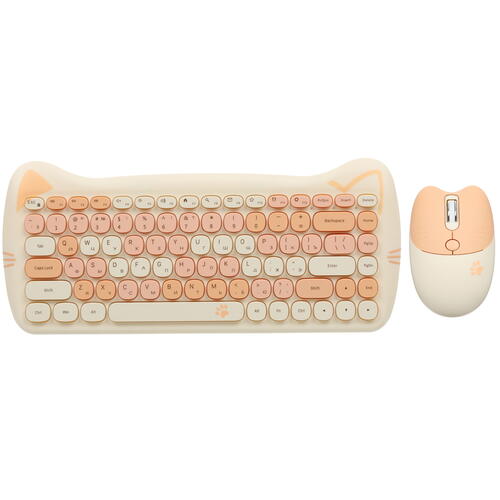 Купить Клавиатура+мышь беспроводная   DEXP Yellow Kitten бежевый  5410037. Характеристики, отзывы и цены в Донецке