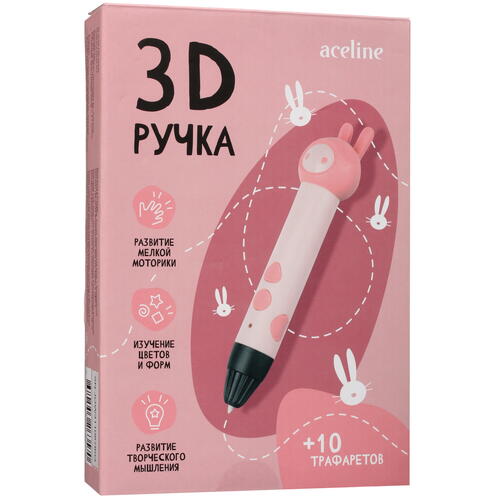Купить Набор для творчества с 3D-ручкой Aceline P11 Rabbit  розовый  5403480. Характеристики, отзывы и цены в Донецке