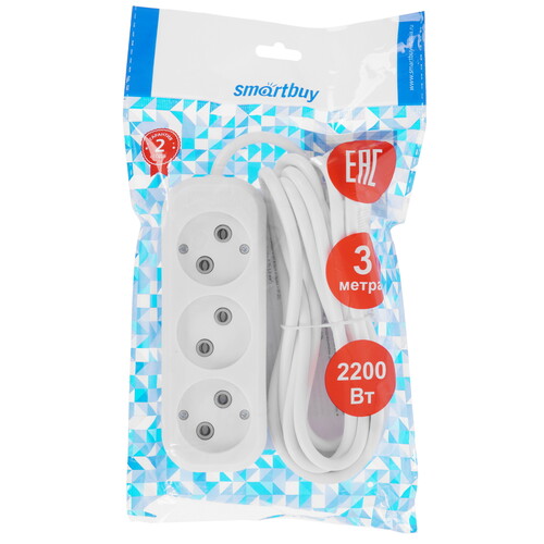 Купить Удлинитель Smartbuy SBE-10-3-03-N белый  9192911. Характеристики, отзывы и цены в Донецке