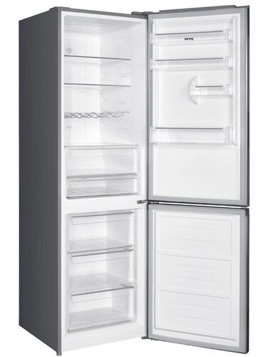 Купить Холодильник с морозильником  Korting KNFC 62980 X серебристый  9158176. Характеристики, отзывы и цены в Донецке