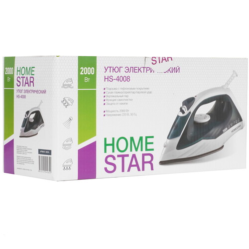 Купить Утюг HOMESTAR HS-4008 белый  9208752. Характеристики, отзывы и цены в Донецке