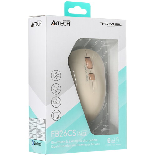 Купить Мышь беспроводная A4Tech Fstyler FB26CS Air  коричневый  9280314. Характеристики, отзывы и цены в Донецке