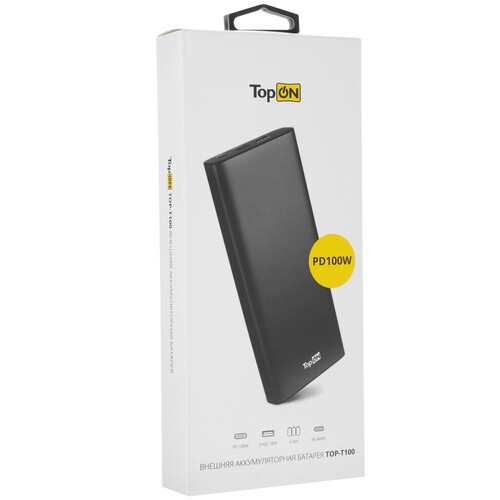 Купить Портативный аккумулятор TopOn TOP-T100 черный  5485547. Характеристики, отзывы и цены в Донецке