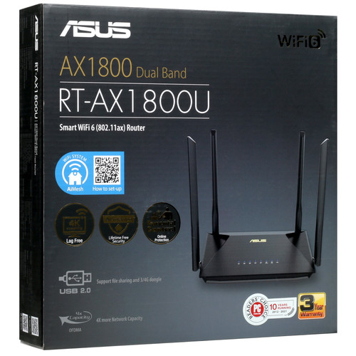 Купить Wi-Fi-роутер ASUS RT-AX1800U  5058663. Характеристики, отзывы и цены в Донецке