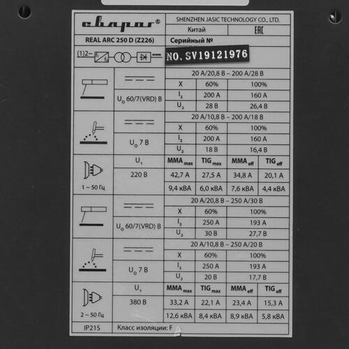 Купить Сварочный аппарат Сварог REAL ARC 250 D (Z226)  8197677. Характеристики, отзывы и цены в Донецке