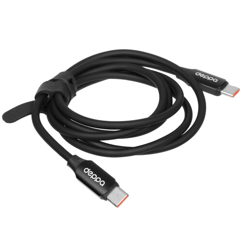Купить Кабель круглый DEPPA USB Type-C - USB Type-C черный 1.2 м  9113497. Характеристики, отзывы и цены в Донецке