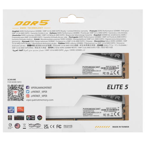 Купить Оперативная память Patriot Memory VIPER ELITE 5 RGB TUF GAMING ALLIANCE [PVER548G66C34KT] 48 ГБ  5447601. Характеристики, отзывы и цены в Донецке