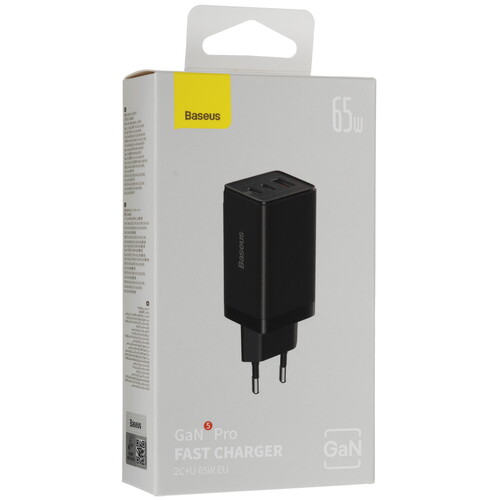 Купить Сетевое зарядное устройство Baseus GaN5 Pro 2C+U черный  5495776. Характеристики, отзывы и цены в Донецке