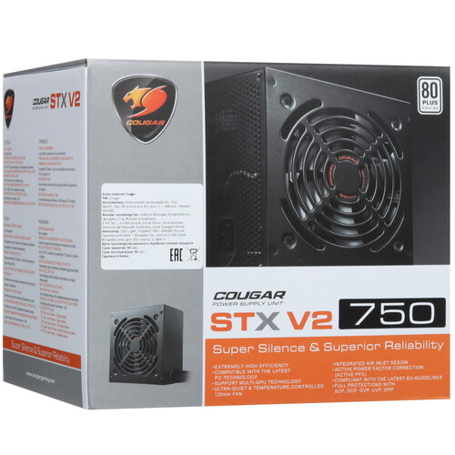 Купить Блок питания Cougar STX 750W V2  5455159. Характеристики, отзывы и цены в Донецке