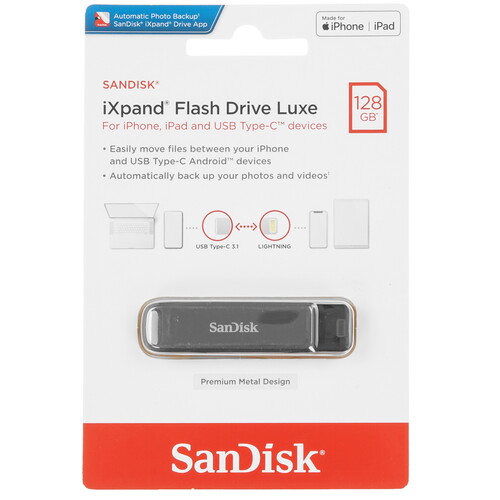 Купить Память OTG USB Flash 128 ГБ SanDisk iXpand Flash Drive Luxe [SDIX70N-128G-GN6NE]  5462332. Характеристики, отзывы и цены в Донецке