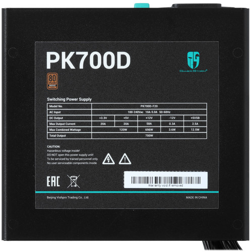 Купить Блок питания DEEPCOOL GamerStorm PK700D [R-PK700D-FA0B-WGEU] черный  5633828. Характеристики, отзывы и цены в Донецке