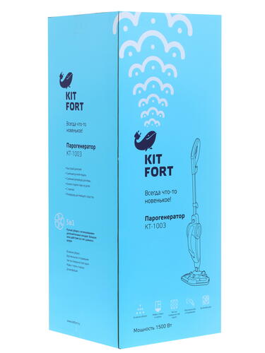 Купить Пароочиститель Kitfort KT-1003 белый  1274894. Характеристики, отзывы и цены в Донецке