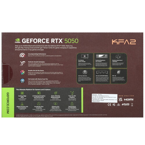 Купить Видеокарта KFA2 GeForce RTX 5050 CORE OC 2FAN LED Black  5634606. Характеристики, отзывы и цены в Донецке