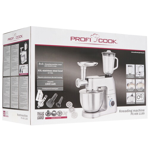 Купить Кухонная машина Profi Cook PC-KM 1189 серебристый  8195802. Характеристики, отзывы и цены в Донецке