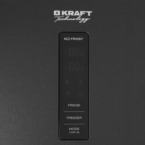 Купить Холодильник с морозильником   KRAFT TNC-NF403D серебристый  5327661. Характеристики, отзывы и цены в Донецке