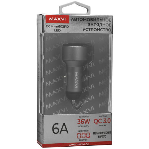 Автомобильное ЗУ Maxvi CCM-M602PD LED серебристый Купить Автомобильное ЗУ Maxvi CCM-M602PD LED серебристый  5366934. Характеристики, отзывы и цены в Донецке