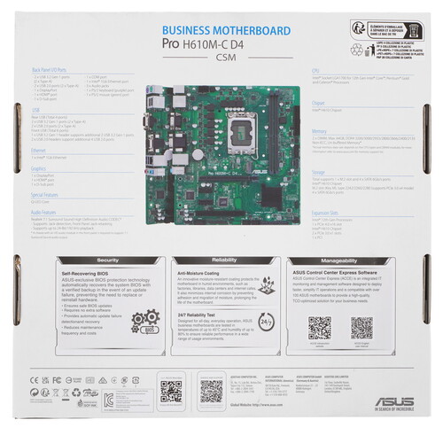 Купить Материнская плата ASUS Pro H610M-C D4-CSM  5073472. Характеристики, отзывы и цены в Донецке