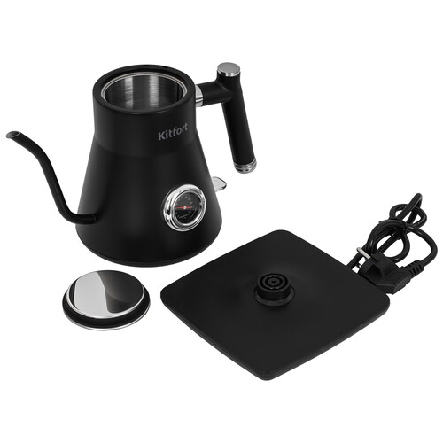 Купить Электрочайник для кофе Kitfort КТ-6760 черный  9242927. Характеристики, отзывы и цены в Донецке