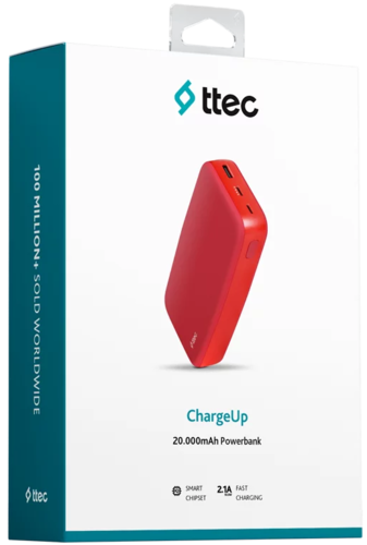 Купить Портативный аккумулятор TTEC ChargeUp красный  9140714. Характеристики, отзывы и цены в Донецке