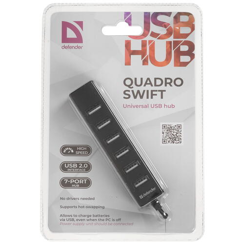 Купить USB-разветвитель Defender Quadro Swift  5034191. Характеристики, отзывы и цены в Донецке