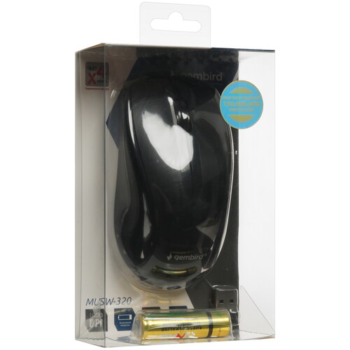 Купить Мышь беспроводная Gembird MUSW-320  черный  8129370. Характеристики, отзывы и цены в Донецке