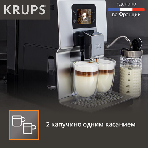 Купить Кофемашина автоматическая Krups Intuition Preference EA875E10 серебристый  9171802. Характеристики, отзывы и цены в Донецке