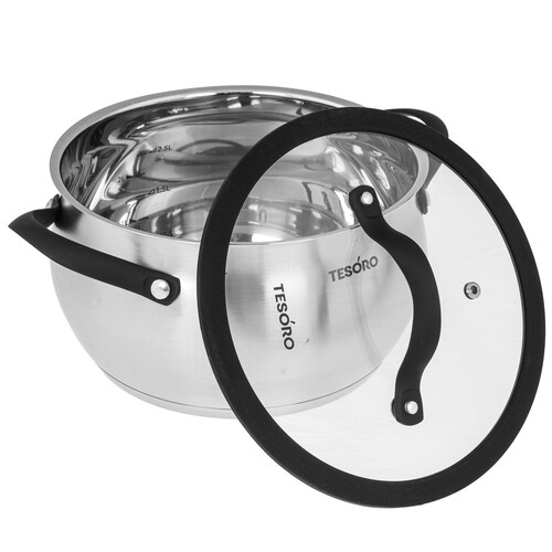 Купить Кастрюля Tesoro Rimini КС735 3.5 л 20 см серебристый  9165233. Характеристики, отзывы и цены в Донецке
